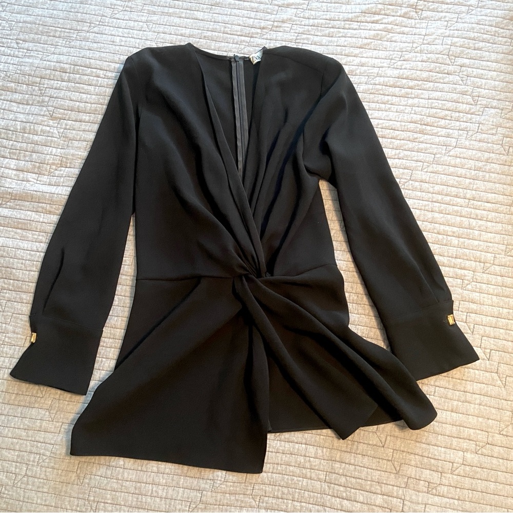 Black long sleeve top / mini dress ZARA